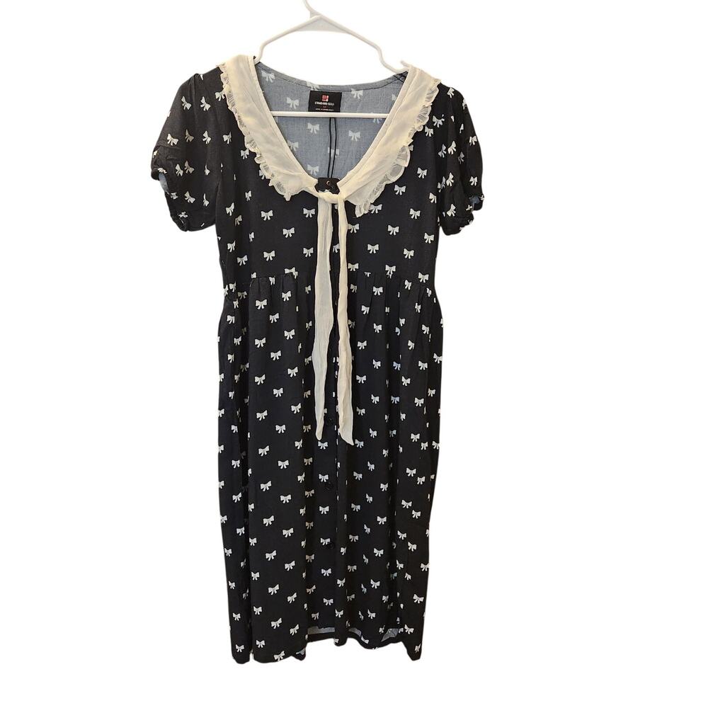 NWT Standard Edit Bow Print Peter Pan Collar Babydoll Mini Dress